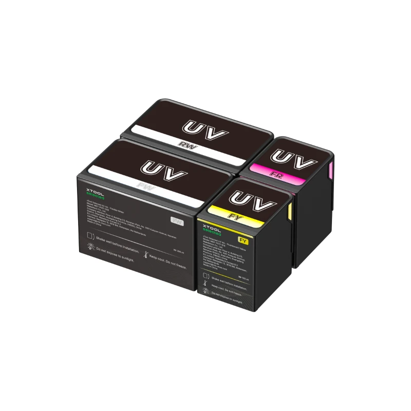 xTool Selected Advanced UV Ink Kit (2x125ml Fluorescent + 2x290ml White)