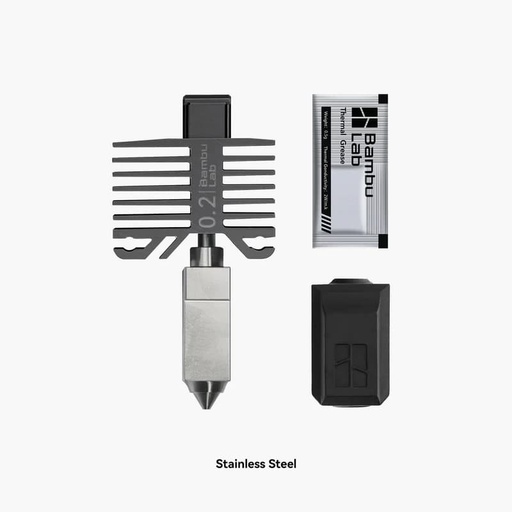 [FAH004-N-1] Hotend with stainless steel nozzle - 0.2 mm (X1 Series & P1 Series)