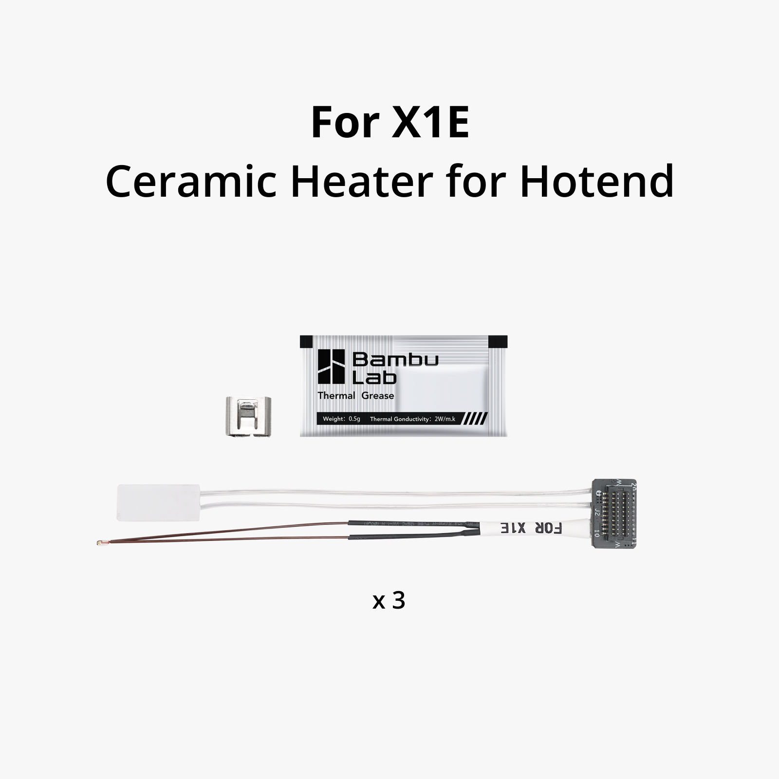 Bambu Lab X1E Hotend Seramik Isıtıcı 3'lü set ürün görseli