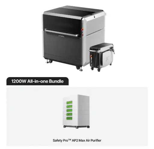 [Bundle P1030708-P5010451-P0101000132 + P0102000204 (Free Gift)] xTool MetalFab 1200w All-in-one Bundle